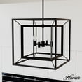 thumbnail image 1 of Hunter - Doherty 4-light Natural Black Iron, Medium Size Chandelier, Dimmable, Casual Style, Square Shaped, for Bedrooms, Dining, Living Rooms - 19404, 1 of 7