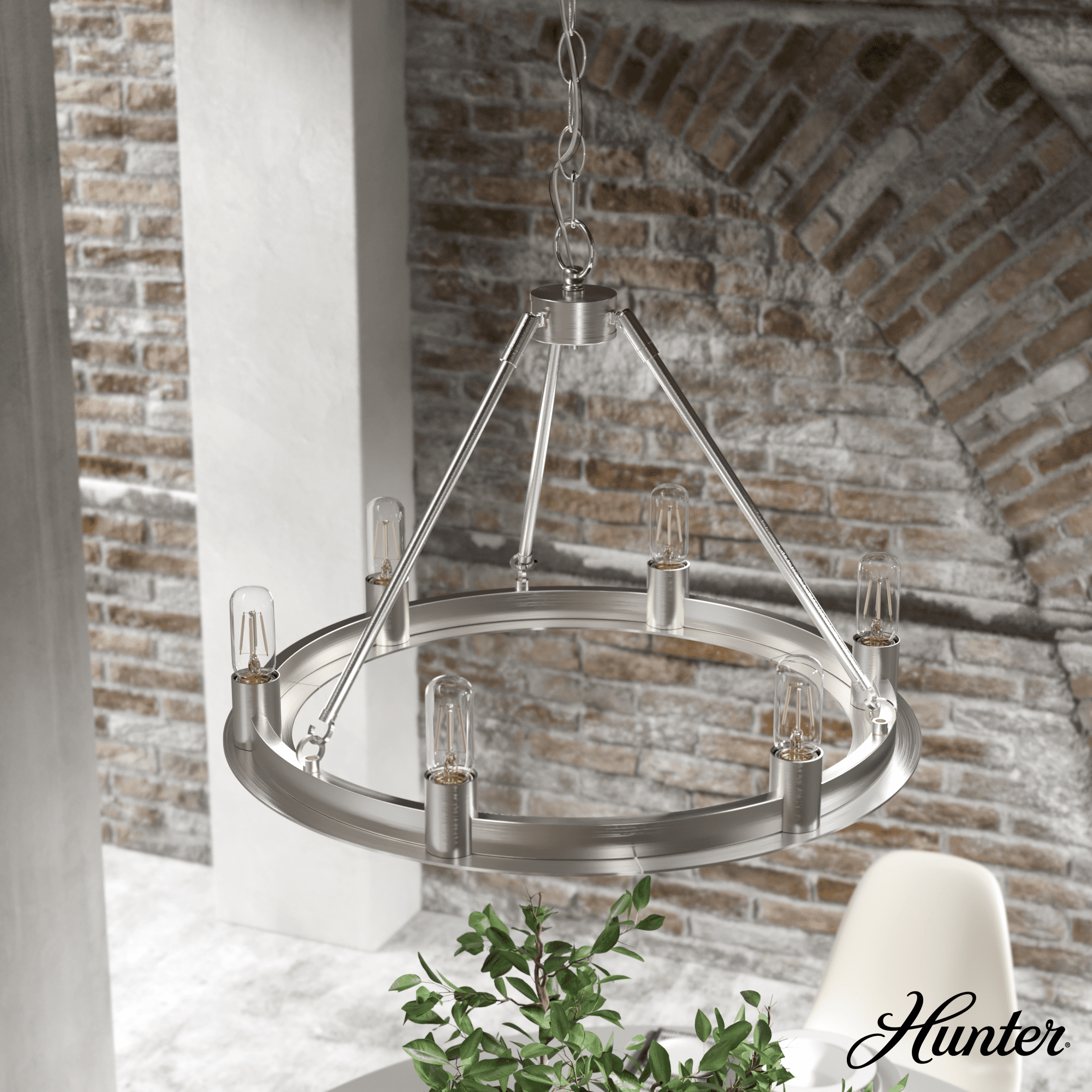 Brushed Nickel 24" Round Drum Chandelier