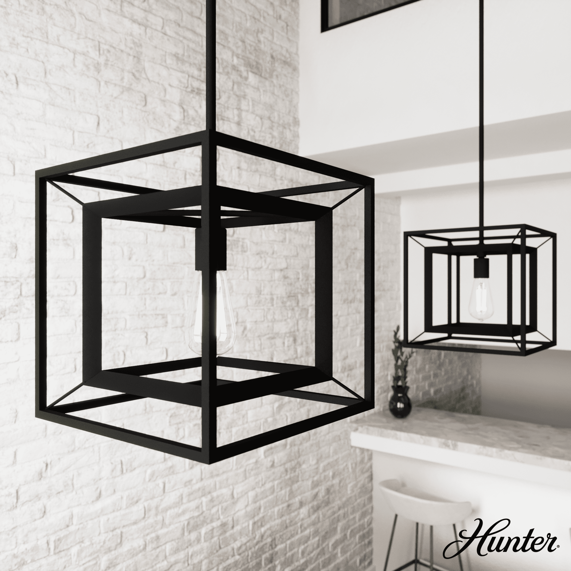 Hunter Doherty 12" Black LED Convertible Mini Pendant
