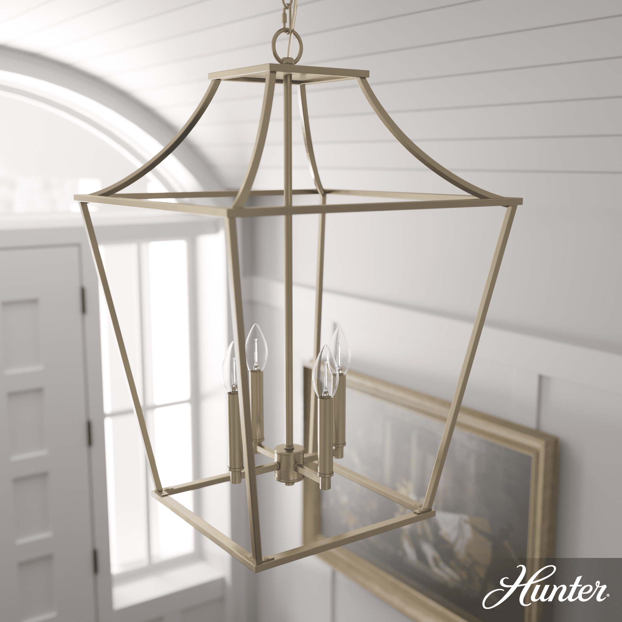 Alturas Gold 4-Light Lantern Pendant with LED