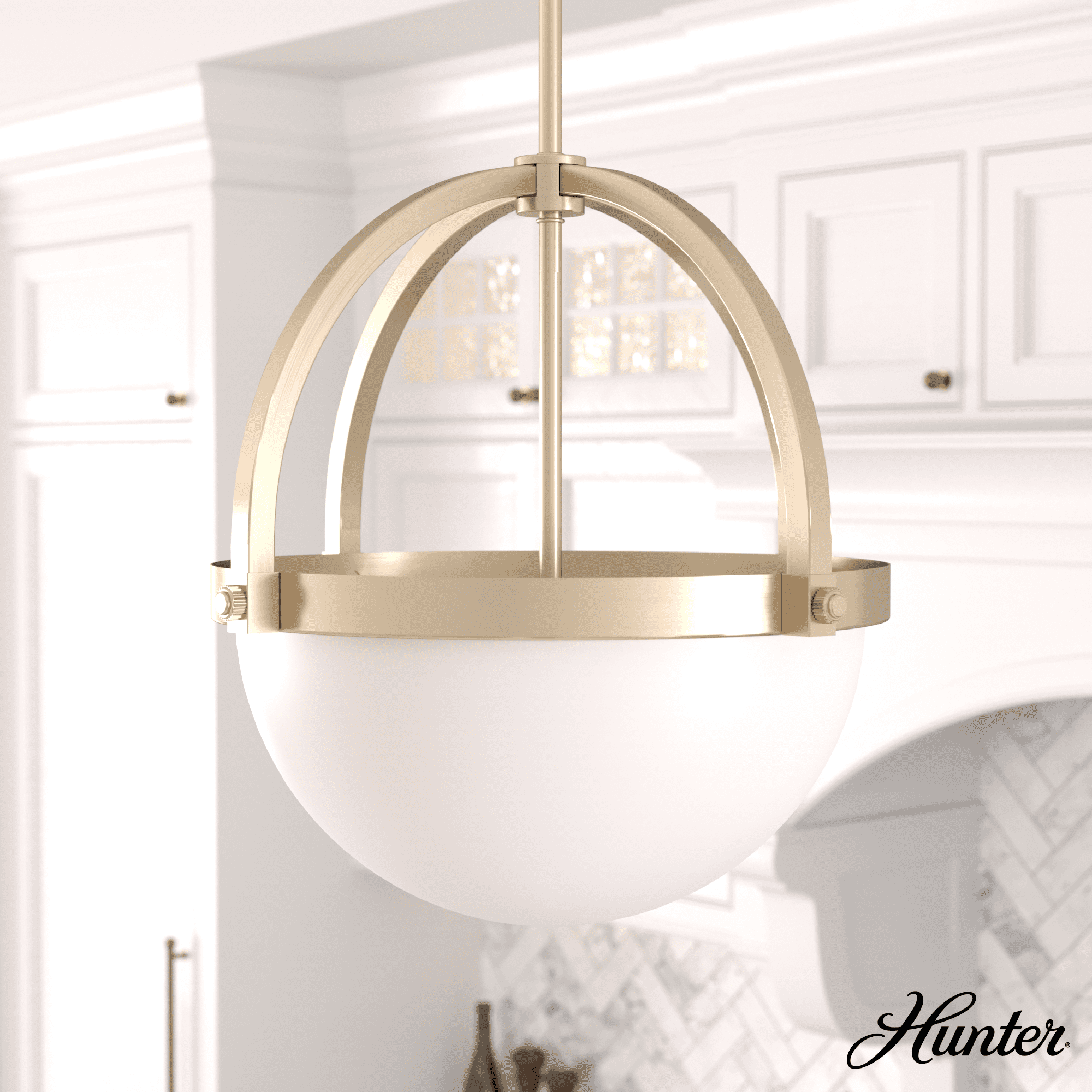 Alturas Gold Brushed Nickel Globe 3-Light LED Pendant