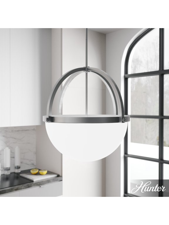 - Wedgefield 4-light Brushed Nickel, Large Pendant Light, Dimmable, Formal Style, Sphere Shaped, for Bedrooms, Dining, Living Rooms - 19237