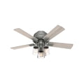 thumbnail image 1 of Hunter 44 inch Indoor Ceiling Fan with LED Lights - Ceiling Fan with Pull Chain, For Bedroom, Living Room, or Kitchen, Low Profile Mount, No Remote, 5 Blades - Hartland 50653, Matte Silver, 1 of 15
