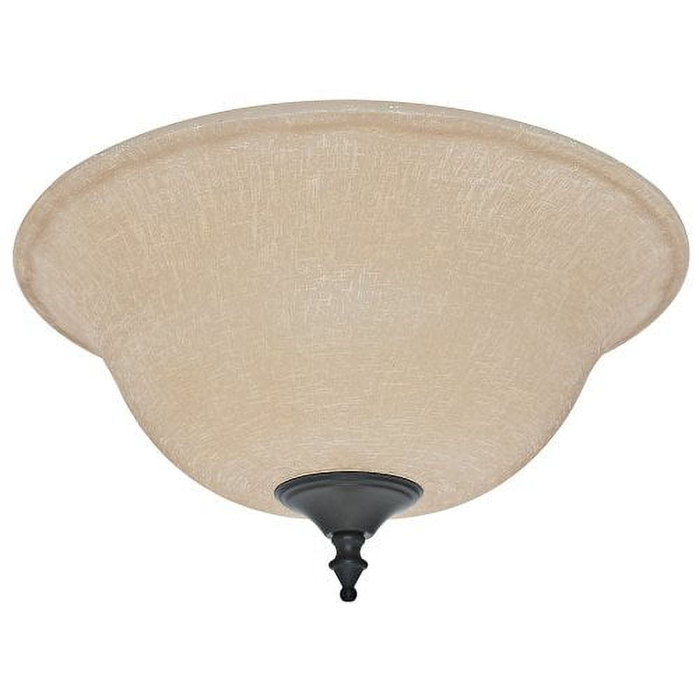 Amber Linen 14.2" Glass Decorative Bowl