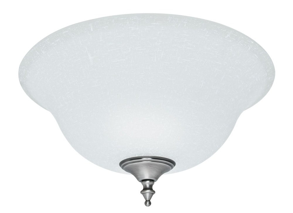 Antique Pewter and White Linen Glass Bowl Light Kit