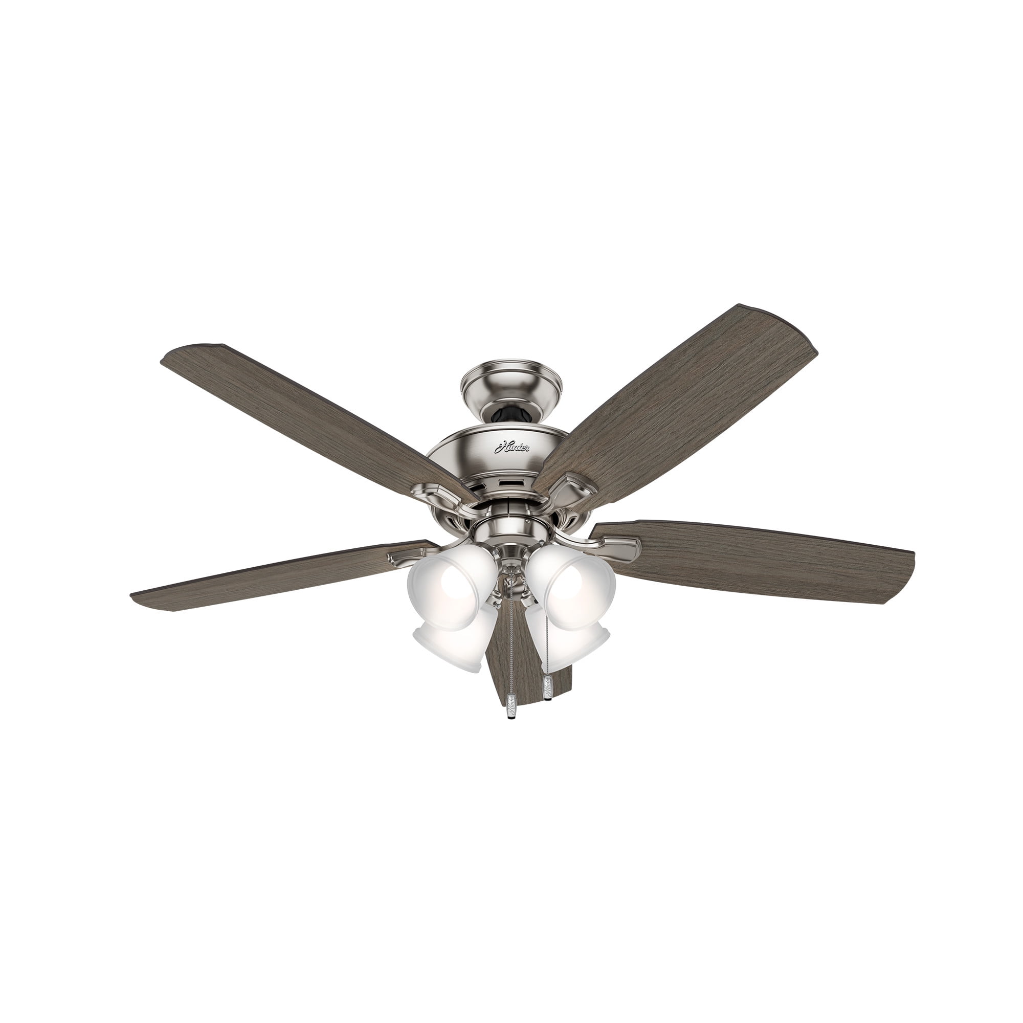 Hunter Amberlin 52" Brushed Nickel LED Ceiling Fan with Reversible Blades