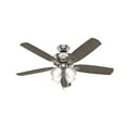 thumbnail image 1 of Hunter - Amberlin Indoor Ceiling Fan With Light, 52-inch, Brushed Nickel, Casual-style, 3-speed WhisperWind Motor, 53216, for Living Rooms, Bedrooms, 1 of 16