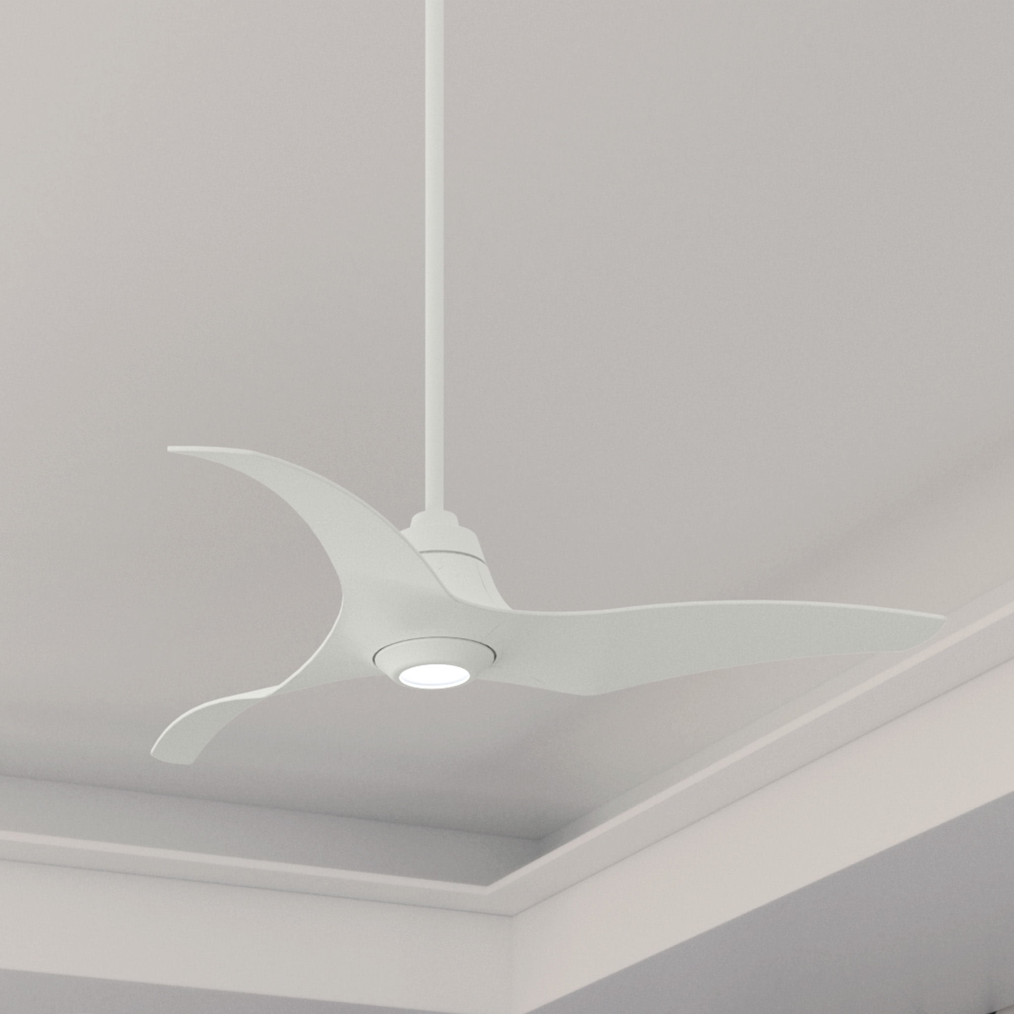 Porcelain White 60" Arwen 3-Blade Ceiling Fan with LED Light and Remote
