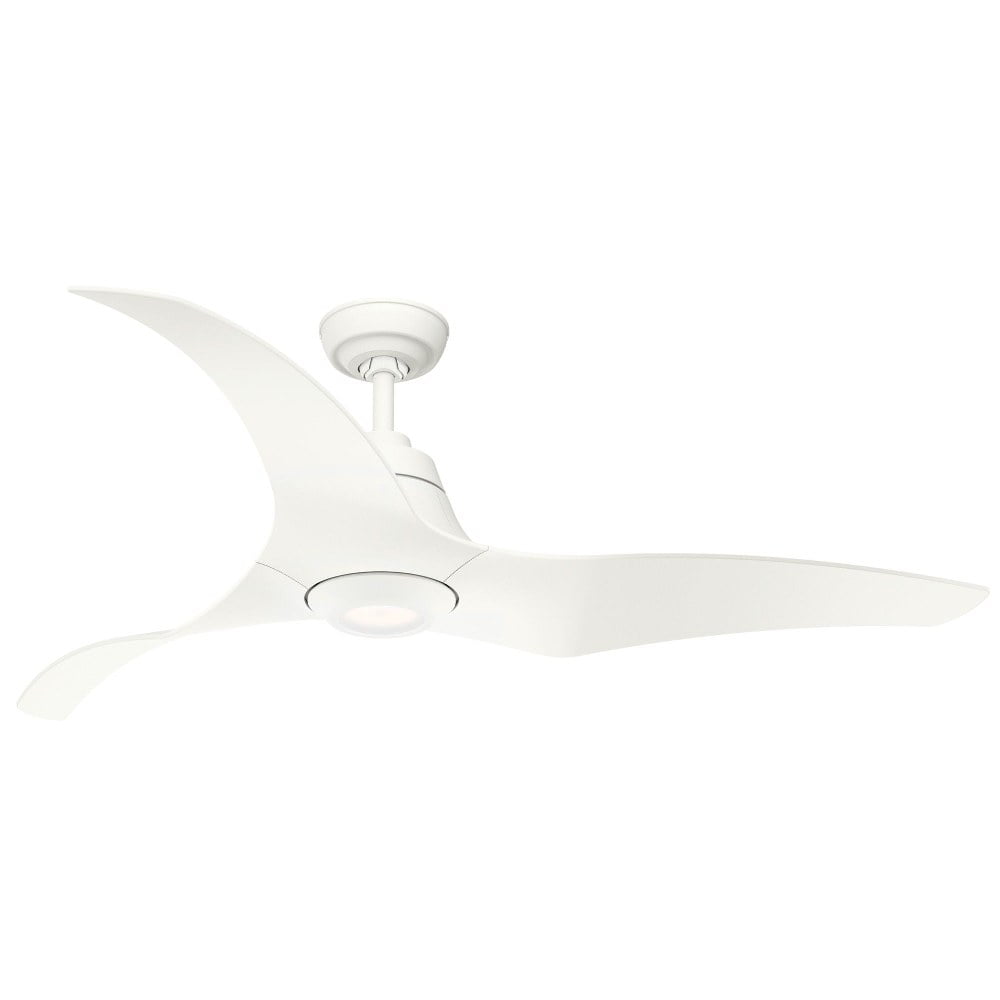Porcelain White 60" Arwen 3-Blade Ceiling Fan with LED Light and Remote