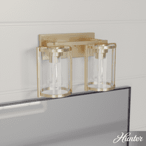 Hunter - Astwood 2-light Alturas Gold, Medium Size Vanity Light, Dimmable, Caged Style, for Bedrooms, Kitchens, Dining, Living Rooms - 48001