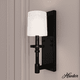 thumbnail image 1 of Hunter - Briargrove 1-light Matte Black, Small Sconce Light, Dimmable, Formal Style, for Bedrooms, Kitchens, Dining, Living Rooms - 19692, 1 of 7