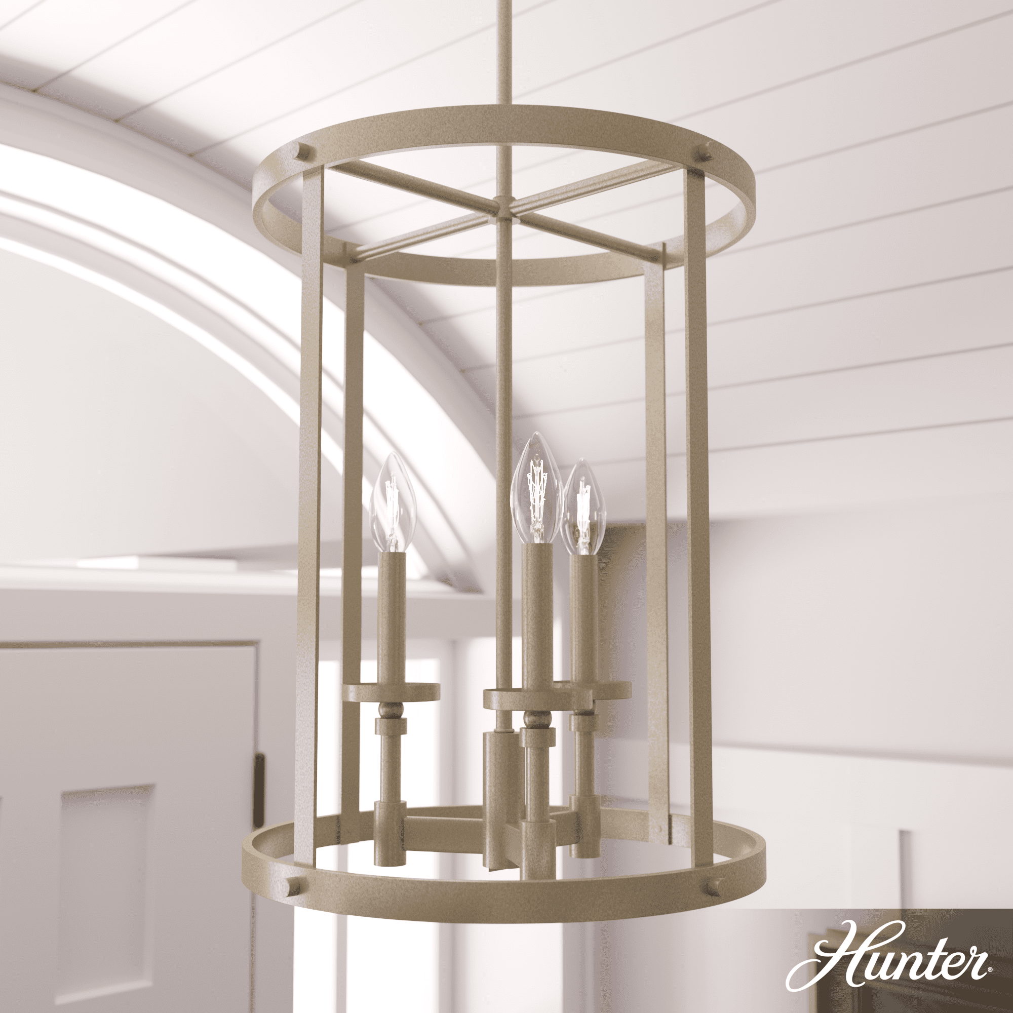 Briargrove Modern Brass 3-Light Candle Chandelier - 20" Height