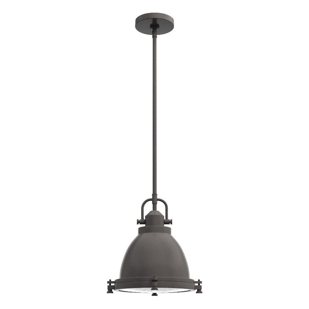 Bridgemoor Noble Bronze Dome Pendant with Clear Holophane Glass