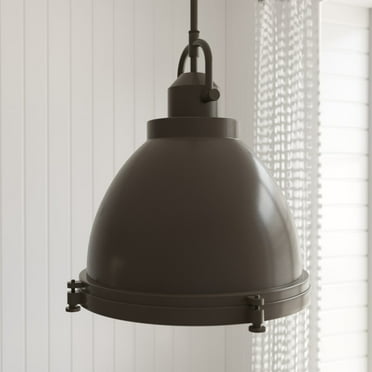 Hunter - Bridgemoor 3-light Noble Bronze, Medium Size Pendant Light, Dimmable, Industrial Style, Dome Shaped, for Bedrooms, Kitchens, Dining, Living Rooms - 19100