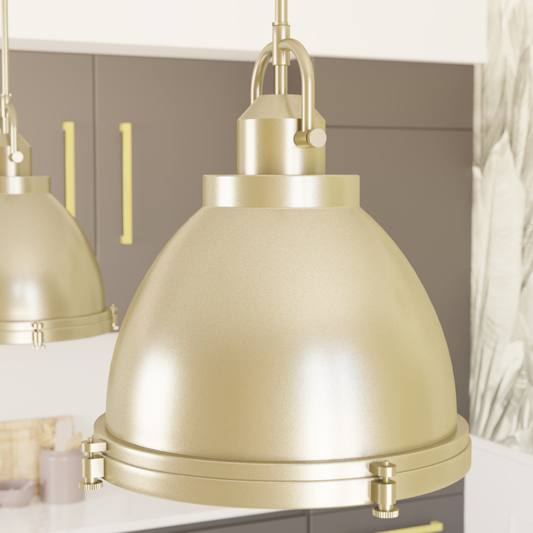 Bridgemoor Modern Brass 17" Glass Dome Pendant Light