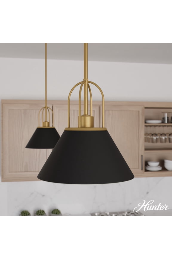 - Carrington Isle 1-light Matte Black, Medium Size Pendant Light, Dimmable, Transitional Style, Cone Shaped, for Bedrooms, Dining, Living Rooms - 13163