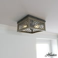 thumbnail image 1 of Hunter - Chevron 2-light Rustic Iron, Medium Size Flush Mount Light, Dimmable, Casual Style, Square Shaped, for Bedrooms, Dining, Living Rooms - 19969, 1 of 6
