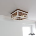 thumbnail image 1 of Hunter - Chevron 2-light Textured Rust, Medium Size Flush Mount Light, Dimmable, Casual Style, Square Shaped, for Bedrooms, Dining, Living Rooms - 19970, 1 of 6