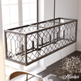 thumbnail image 1 of Hunter - Chevron 6-light Rustic Iron, Extra Large Chandelier, Dimmable, Linear Shaped, for Bedrooms, Kitchens, Dining, Living Rooms - 19373, 1 of 9