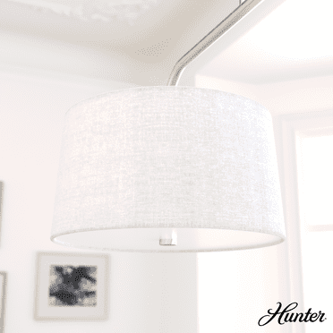 Hunter - Cottage Hill 6-light Brushed Nickel, Extra Large Chandelier, Dimmable, Linear Shaped, for Bedrooms, Kitchens, Dining, Living Rooms - 19182