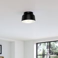 thumbnail image 1 of Hunter - Cranbrook 1-light Matte Black, Medium Size Flush Mount Light, Dimmable, Modern Style, Bell Shaped, for Bedrooms, Dining, Living Rooms - 19023, 1 of 7