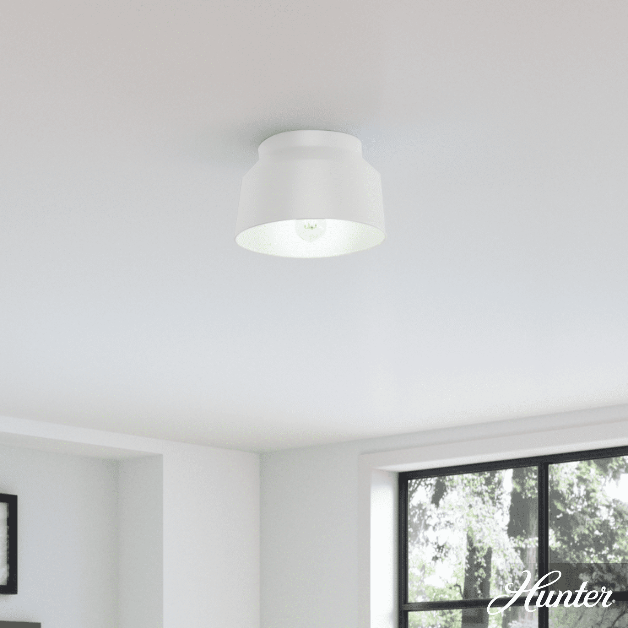 Dove Grey Aluminum LED Mid-Century Modern Flush Mount