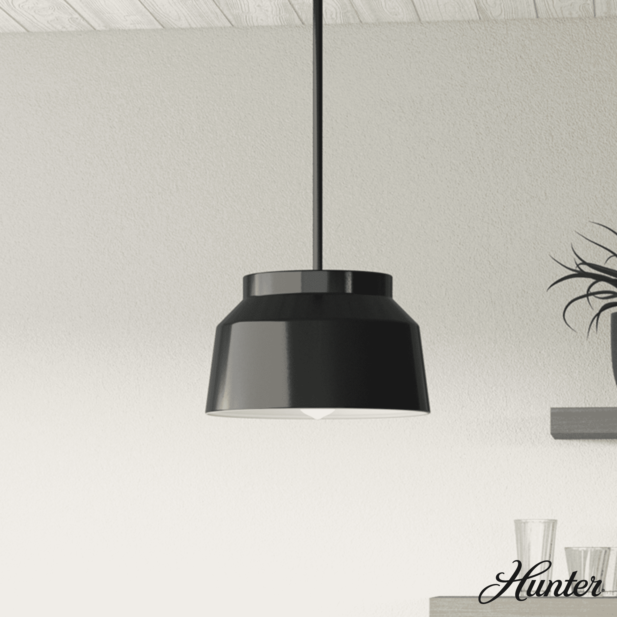 Matte Black Aluminum LED Single Bell Pendant Light