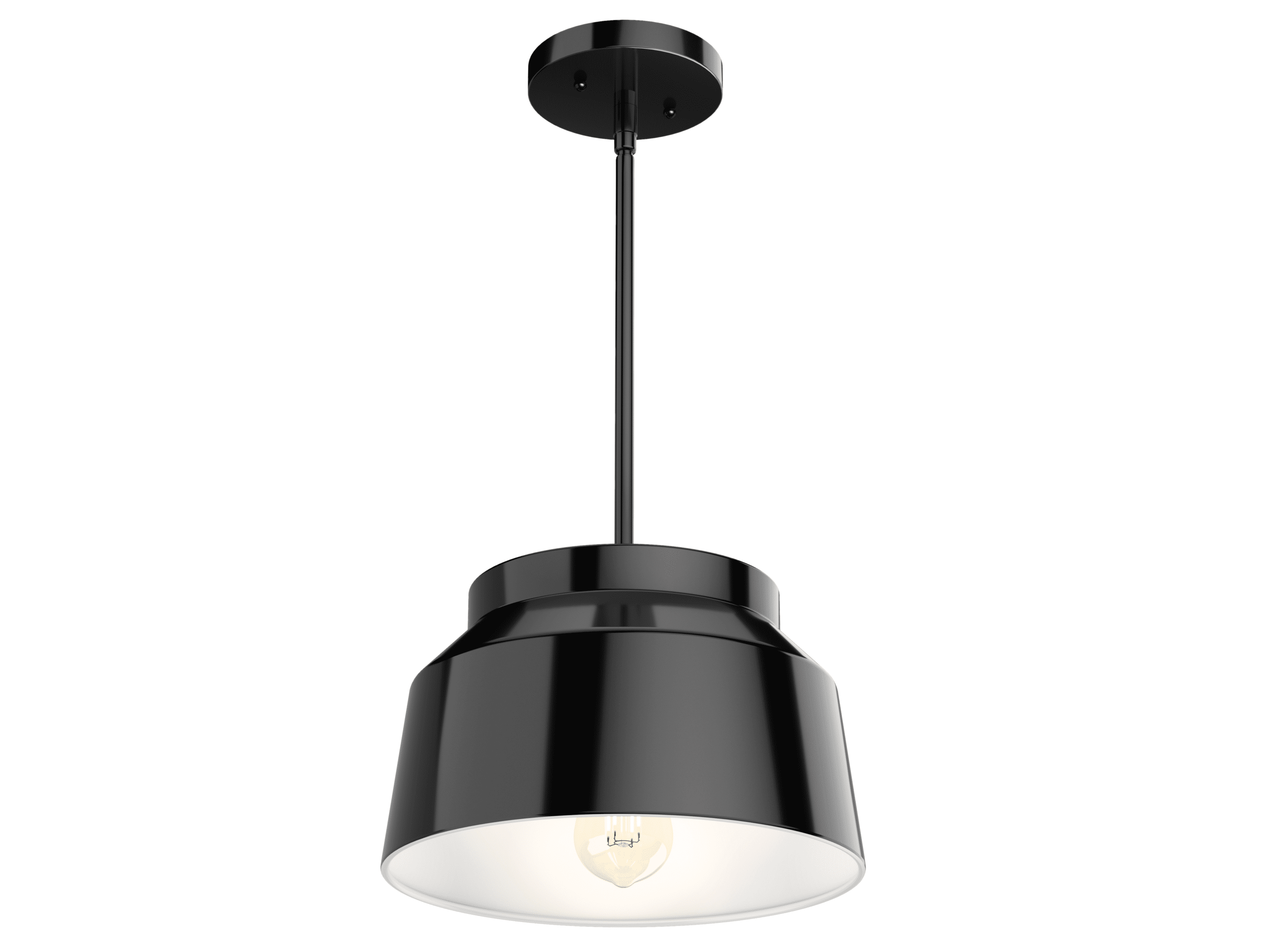 Matte Black Aluminum LED Single Bell Pendant Light