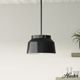 thumbnail image 1 of Hunter - Cranbrook 1-light Matte Black, Medium Size Pendant Light, Dimmable, Modern Style, Bell Shaped, for Bedrooms, Dining, Living Rooms - 19025, 1 of 11