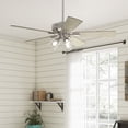 thumbnail image 1 of Hunter 52 inch Indoor Ceiling Fan with LED Lights and Remote Control - Standard Mount Ceiling Fan, 5 Blades, For Bedroom, Living Room, or Kitchen, 3 inch Downrod - Crestfield 51858, Brushed Nickel, 1 of 17