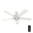thumbnail image 1 of Hunter - Crestfield Indoor Ceiling Fan With Light, Remote, 52-inch, Fresh White, Casual-style, 3-speed WhisperWind Motor, 51859, for Living Rooms, Bedrooms, 1 of 15