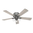 thumbnail image 1 of Hunter Fans 52" Crestfield Lighted Ceiling Fan Matte Silver with Light Gray Oak Blades and Integrated LED, 1 of 10