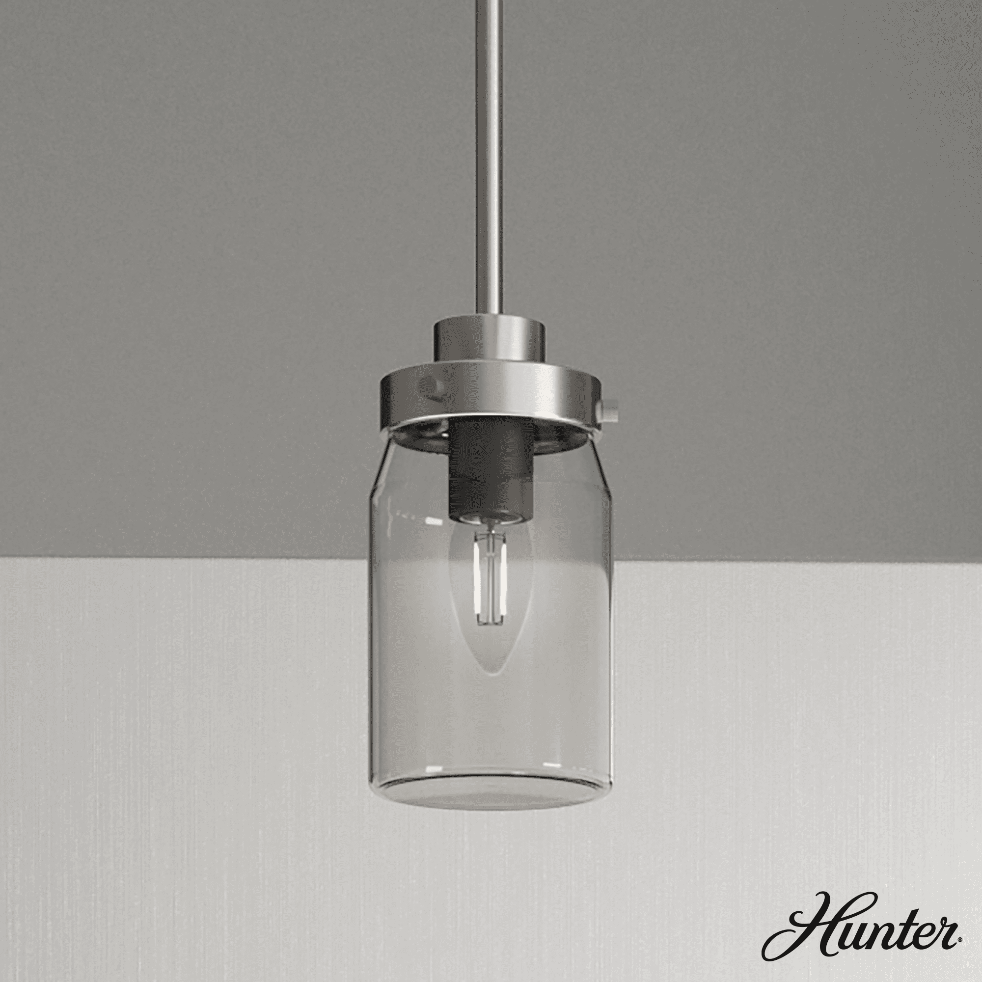 Rustic Farmhouse Mini Jar Pendant Light in Brushed Nickel
