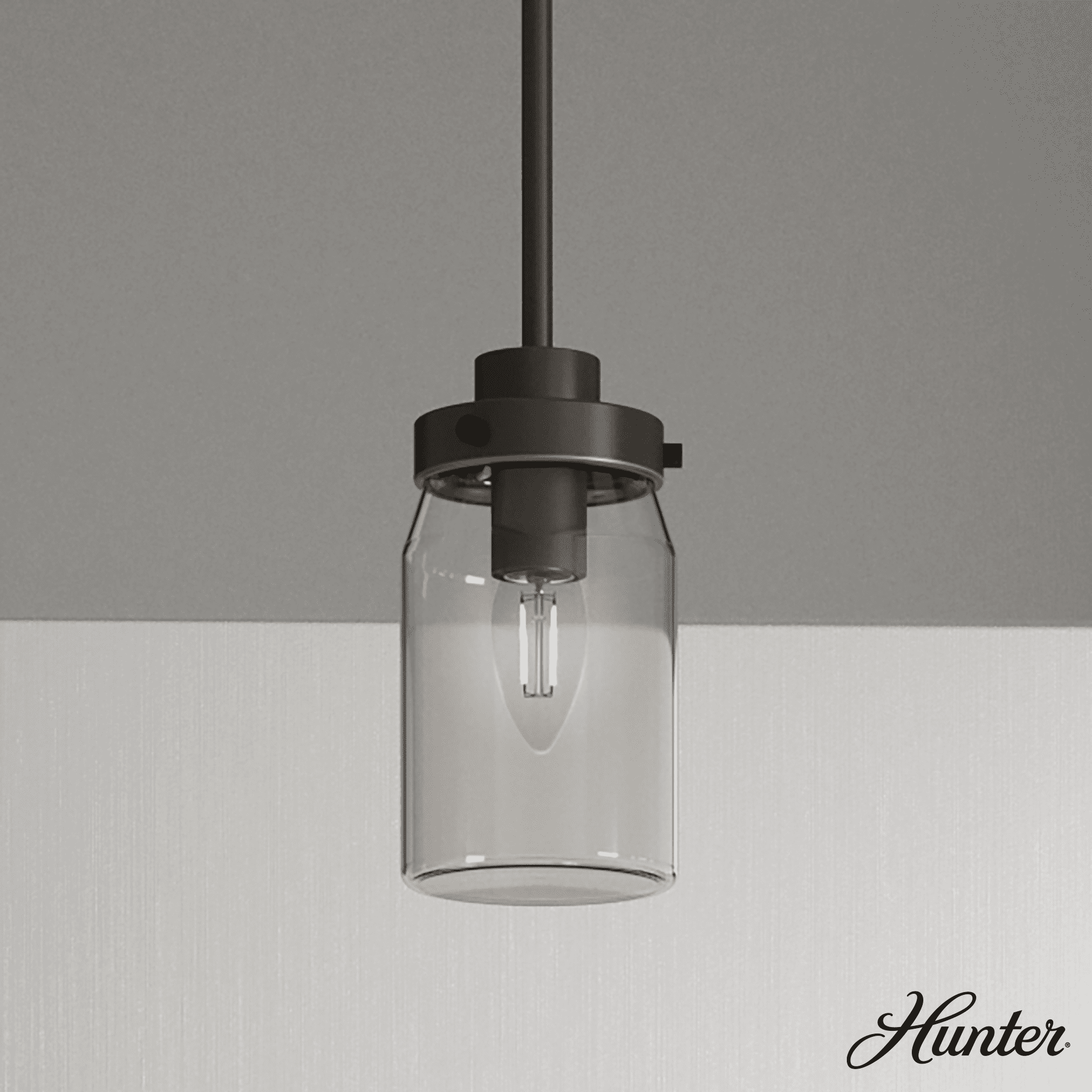 Onyx Bengal Mini LED Mason Jar Pendant with Brushed Nickel Finish
