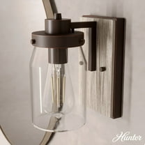 Hunter - Devon Park 1-light Onyx Bengal, Small Sconce Light, Dimmable, Rustic Style, for Bedrooms, Dining, Living Rooms - 48017