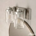 thumbnail image 1 of Hunter - Devon Park 2-light Brushed Nickel, Small Vanity Light, Dimmable, Rustic Style, for Bedrooms, Dining, Living Rooms - 48019, 1 of 8