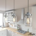 thumbnail image 1 of Hunter - Devon Park 3-light Brushed Nickel, Large Cluster Light, Dimmable, Rustic Style, Linear Shaped, for Bedrooms, Dining, Living Rooms - 19156, 1 of 9