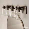 thumbnail image 1 of Hunter - Devon Park 4-light Onyx Bengal, Medium Size Vanity Light, Dimmable, Rustic Style, for Bedrooms, Dining, Living Rooms - 48023, 1 of 8