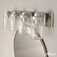 thumbnail image 1 of Hunter - Devon Park 4-light Brushed Nickel, Medium Size Vanity Light, Dimmable, Rustic Style, for Bedrooms, Dining, Living Rooms - 48022, 1 of 8