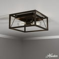thumbnail image 1 of Hunter - Doherty 2-light Onyx Bengal, Medium Size Flush Mount Light, Dimmable, Industrial Style, Square Shaped, for Bedrooms, Dining, Living Rooms - 19411, 1 of 5