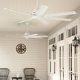 thumbnail image 1 of Hunter - Downtown Indoor/Outdoor Ceiling Fan, Wall Control, 60-inch, Matte White, Industrial-style, 6-speed, Energy Star, 53436, for porches, patios, sunrooms, bathrooms, 1 of 16