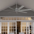 thumbnail image 1 of Hunter 60 inch Outdoor or Indoor Ceiling Fan without Light - Ceiling Fan with Wall Control, For Patio, Garage, or Porch, Quiet, Standard Mount, 7 Blades - Downtown 51589, Matte Silver, 1 of 17