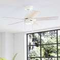 thumbnail image 1 of Hunter 44 inch Indoor Ceiling Fan with LED Light - White Ceiling Fan with Pull Chain, For Bedroom, Living Room, or Kitchen, Standard Mount, No Remote, 5 Blades - Erling 51708, Matte White, 1 of 15