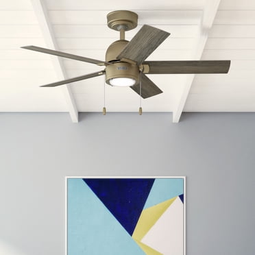 Hunter 52" Jetty Ceiling Fan No Light - Matte Black, Wet-Rated For Outdoor/Indoor, Wall Control