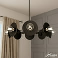 thumbnail image 1 of Hunter - Fernando 8-light Matte Black, Large Chandelier, Dimmable, Modern Style, Candle Shaped, for Bedrooms, Dining, Living Rooms - 13089, 1 of 9