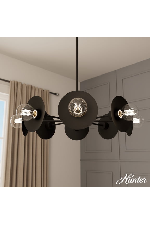 - Fernando 8-light Matte Black, Large Chandelier, Dimmable, Modern Style, Candle Shaped, for Bedrooms, Dining, Living Rooms - 13089