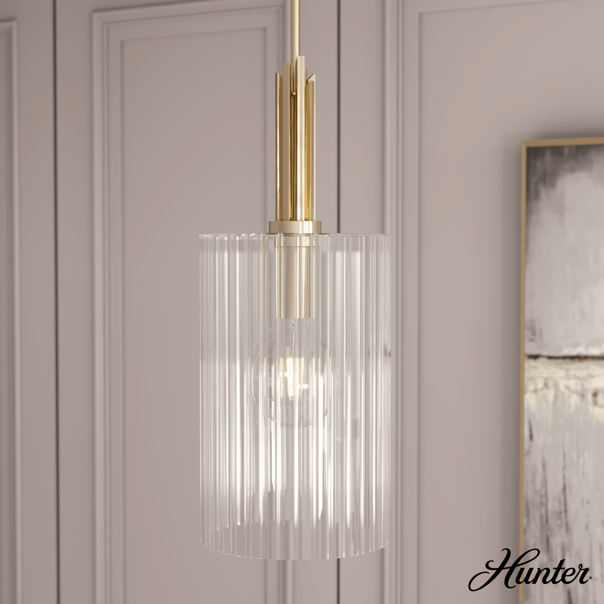 Alturas Gold Fluted Glass 25" Wide Pendant Light