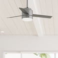 thumbnail image 1 of Hunter 44 inch Outdoor or Indoor Ceiling Fan with LED Light and Remote Control - Ceiling Fan, Standard Mount, 3 Blades, For Patio, Porch, Garage, or Living Room, Quiet - Gilmour 51845, Matte Silver, 1 of 17