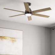 Hunter 60 inch Indoor Ceiling Fan with LED Light and Remote Control - Smart Ceiling Fan, Standard Mount, 6 Blades, For Bedroom or Living Room, Quiet - Gravity 51885, Noble Bronze
