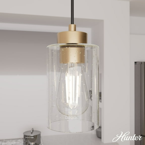 Hunter - Hartland 3-light Alturas Gold, Large Cluster Light, Dimmable, Transitional Style, Linear Shaped, for Bedrooms, Dining, Living Rooms - 13069